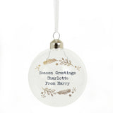 Personalised Gold Wreath Glass Bauble - Christmas Baubles at Gift Moments