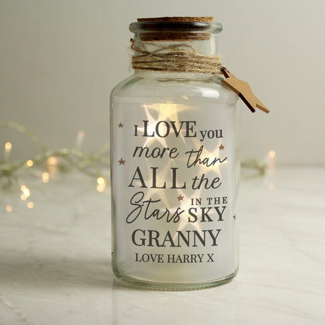 Personalised I Love You More... LED Glass Jar - LED Lighting at Gift Moments