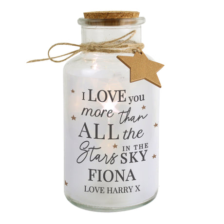 Personalised I Love You More... LED Glass Jar - LED Lighting at Gift Moments