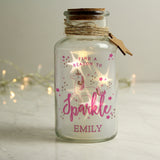 Personalised Unicorn LED Glass Jar - LED Lighting at Gift Moments