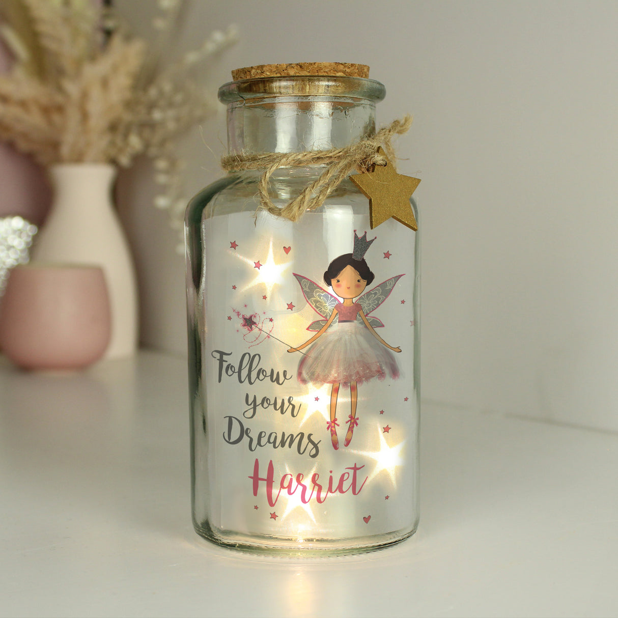 Personalised Fairy LED Glass Jar - LED Lighting at Gift Moments