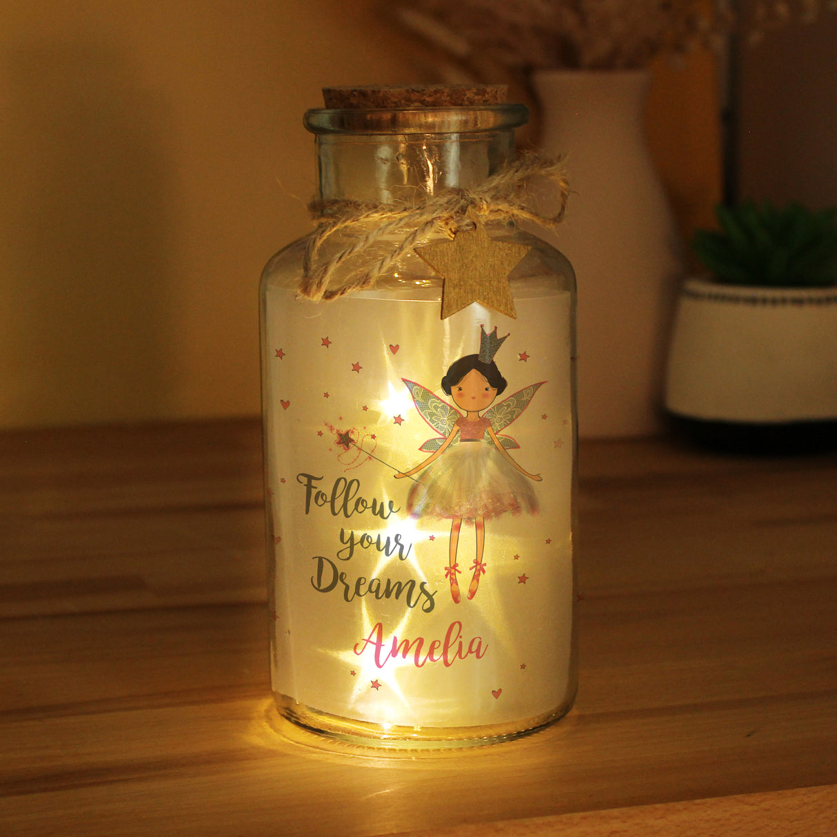 Personalised Fairy LED Glass Jar - LED Lighting at Gift Moments