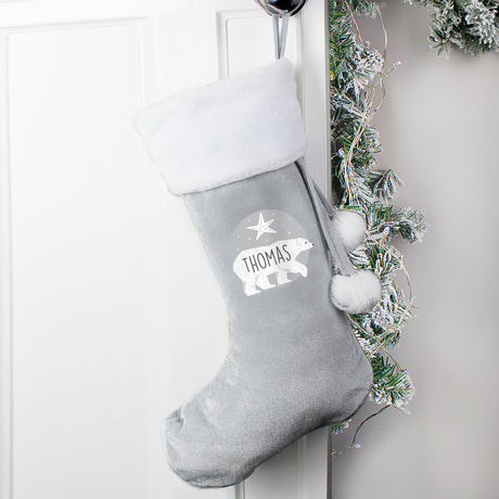 Polar Bear Luxury Silver Grey Stockings - Gift Moments