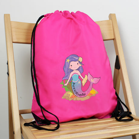 Personalised Mermaid Pink Kit Bag - Kids Bags at Gift Moments