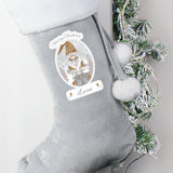 Personalised Christmas Gonk Silver Grey Stocking - Christmas Stockings at Gift Moments