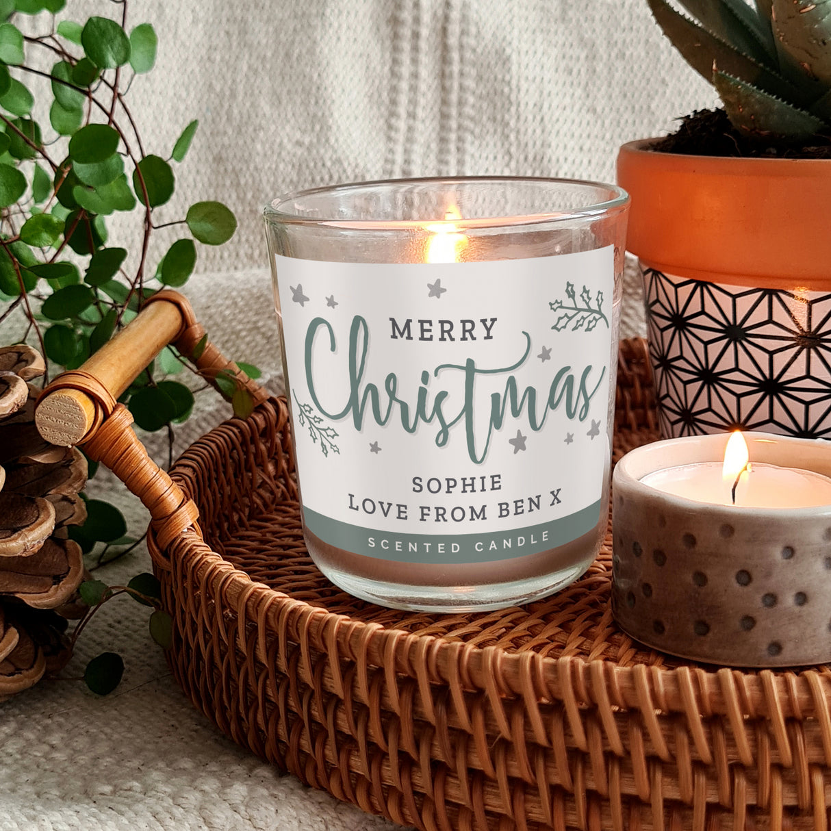 Personalised Merry Christmas Scented Jar Candle - Candles at Gift Moments