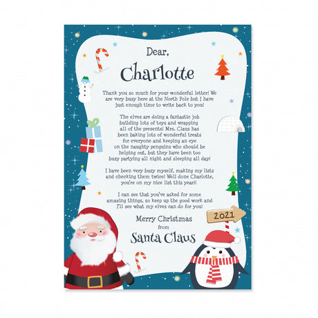 Personalised Christmas Penguin Letter - Santa Letters at Gift Moments