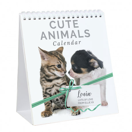 Personalised Cute Animals Desk Calendar - Calendars & Planners at Gift Moments