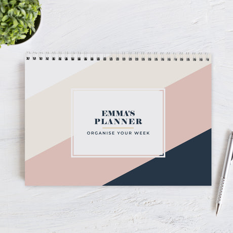 Navy & Blush A4 Desk Planner - Gift Moments