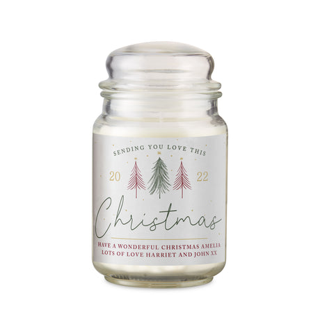 Personalised Sending You Love Christmas Large Scented Jar Candle - Candles at Gift Moments