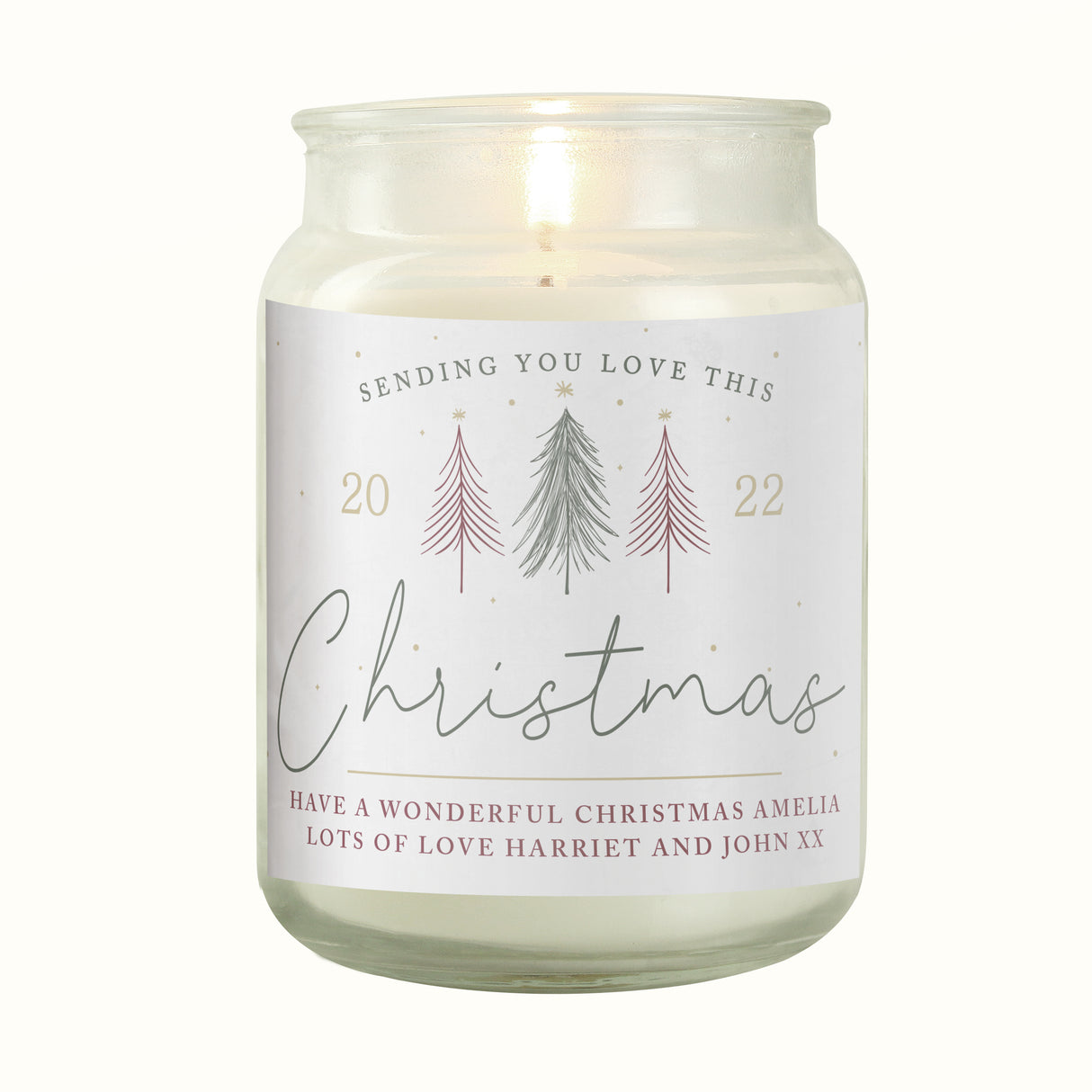 Personalised Sending You Love Christmas Large Scented Jar Candle - Candles at Gift Moments