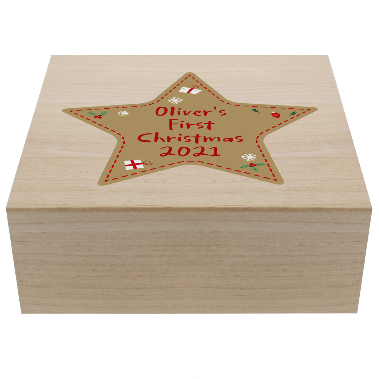 Personalised Christmas Large Wooden Keepsake Box - Keepsake Boxes at Gift Moments