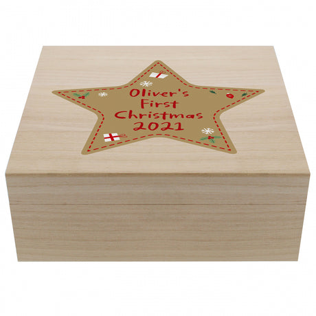 Personalised Christmas Large Wooden Keepsake Box - Keepsake Boxes at Gift Moments