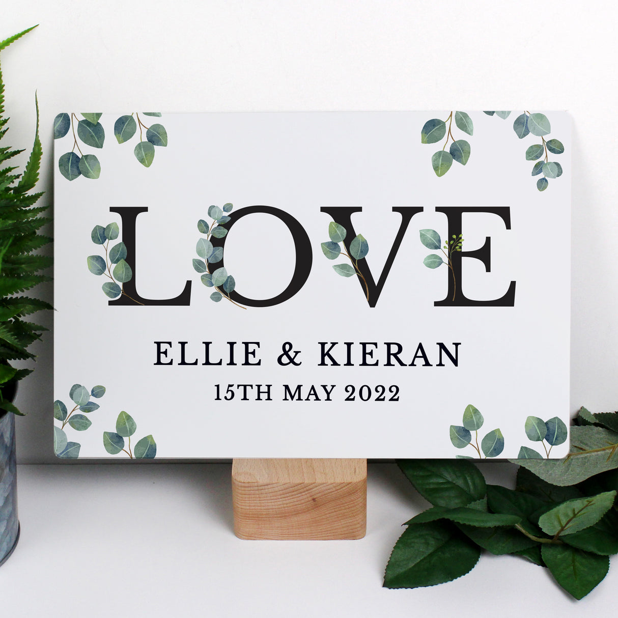 Personalised Botanical LOVE Metal Sign - Signs & Plaques at Gift Moments