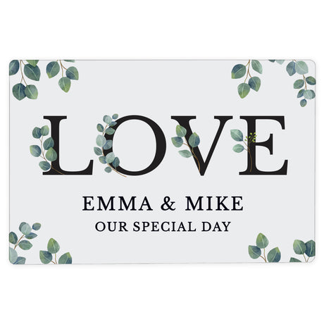 Personalised Botanical LOVE Metal Sign - Signs & Plaques at Gift Moments