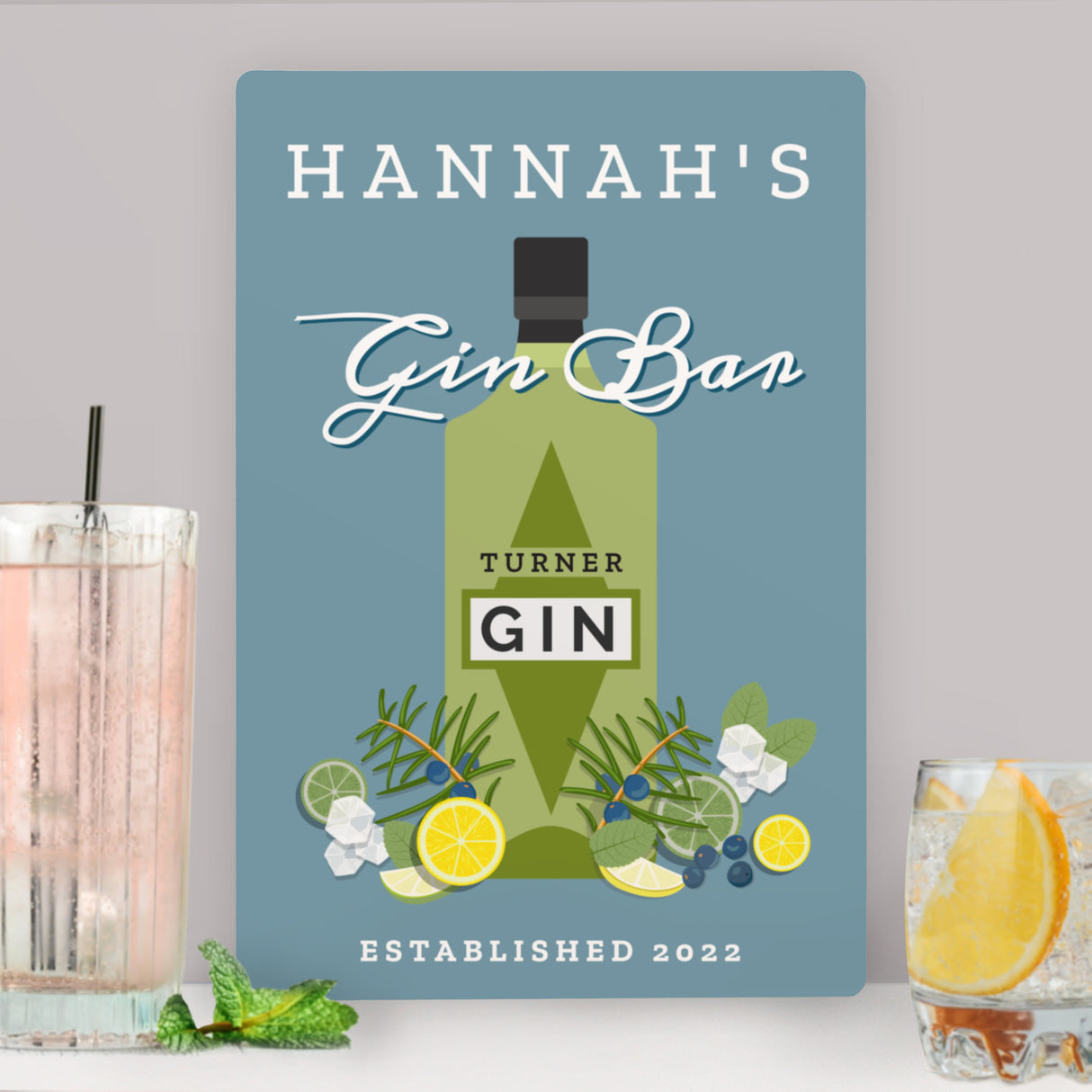 Personalised Gin Bar Metal Sign - Signs & Plaques at Gift Moments