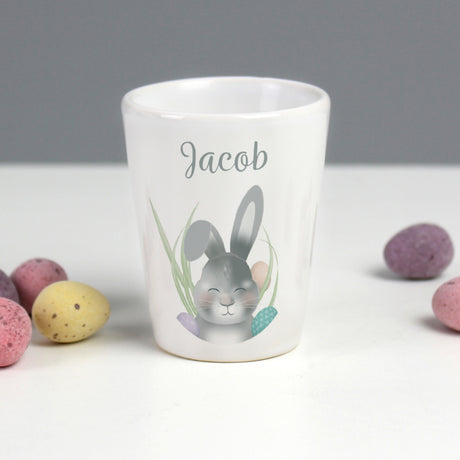 Personalised Grey Easter Bunny Egg Cup - Egg Cups at Gift Moments