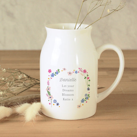 Personalised Floral Flower Jug - Vases & Plant Pots at Gift Moments