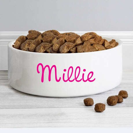 Personalised Pink Name 14cm Medium Pet Bowl - Pet Products at Gift Moments