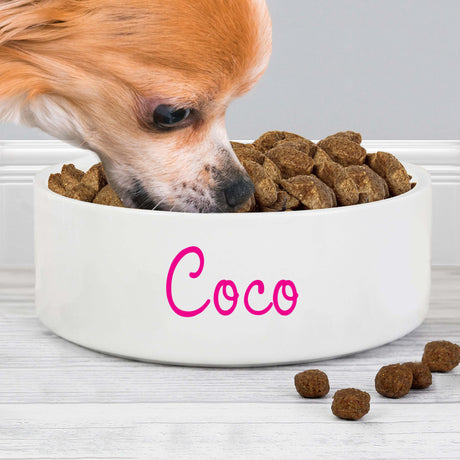 Personalised Pink Name 14cm Medium Pet Bowl - Pet Products at Gift Moments