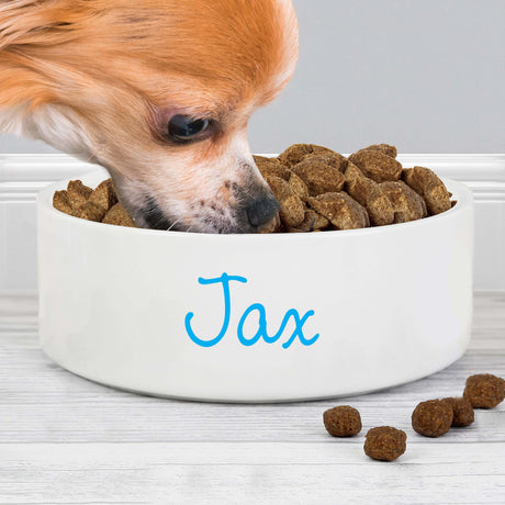 Personalised Blue Name 14cm Medium Pet Bowl - Pet Products at Gift Moments