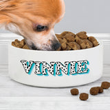 Personalised Blue Spots Name 14cm Medium Pet Bowl - Pet Products at Gift Moments