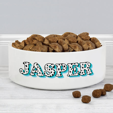 Personalised Blue Spots Name 14cm Medium Pet Bowl - Pet Products at Gift Moments