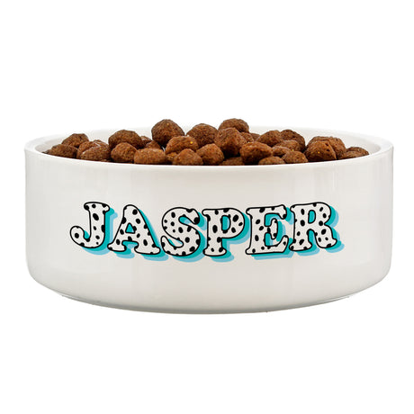 Personalised Blue Spots Name 14cm Medium Pet Bowl - Pet Products at Gift Moments