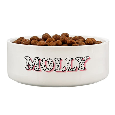 Personalised Pink Spots Name 14cm Medium Pet Bowl - Pet Products at Gift Moments