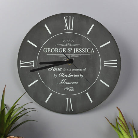 Personalised Measured In Moments Glass Clock - Clocks at Gift Moments