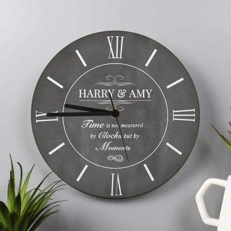 Personalised Measured In Moments Glass Clock - Clocks at Gift Moments