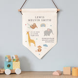 Personalised Safari Animals Hanging Banner - Decorations at Gift Moments