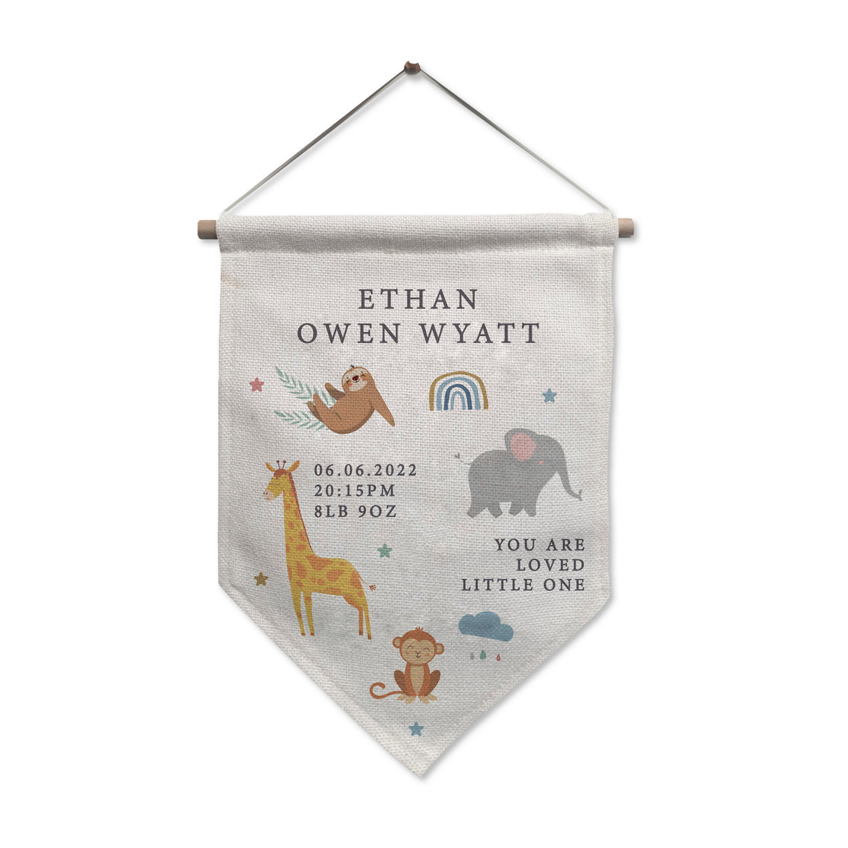 Personalised Safari Animals Hanging Banner - Decorations at Gift Moments