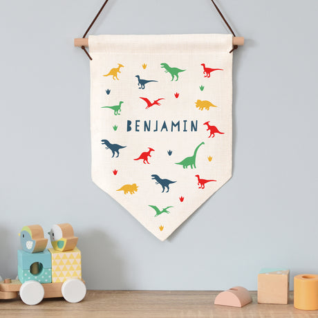 Personalised Dinosaur Hanging Banner - Banners at Gift Moments