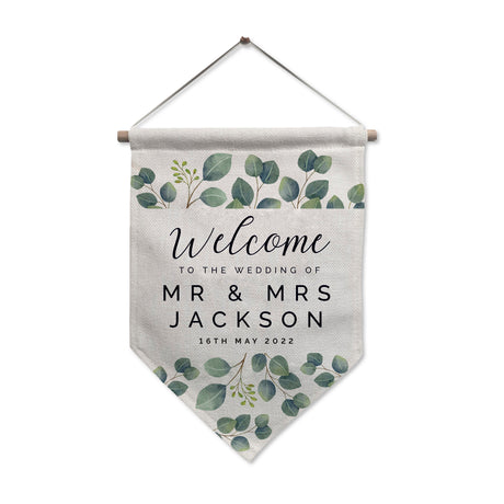 Personalised Botanical Wedding Hanging Banner - Banners at Gift Moments