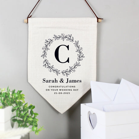 Personalised Floral Leaf Hanging Banner - Banners at Gift Moments