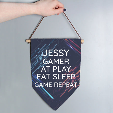 Personalised Free Text Gaming Hanging Banner - Banners at Gift Moments