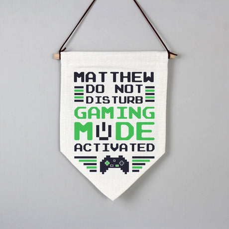 Personalised Gaming Mode Hanging Banner - Banners at Gift Moments