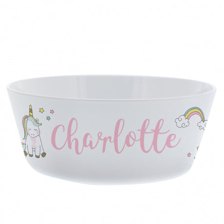 Personalised Baby Unicorn Plastic Bowl - Tableware at Gift Moments