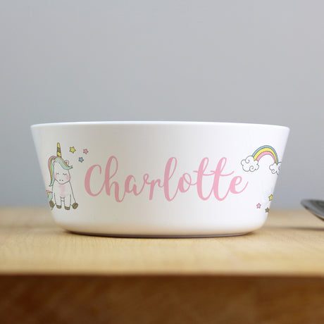 Personalised Baby Unicorn Plastic Bowl - Tableware at Gift Moments