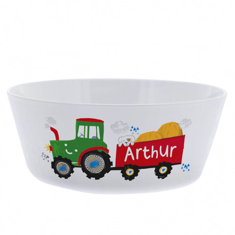 Personalised Tractor Plastic Bowl - Tableware at Gift Moments