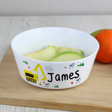 Personalised Digger Plastic Bowl - Tableware at Gift Moments