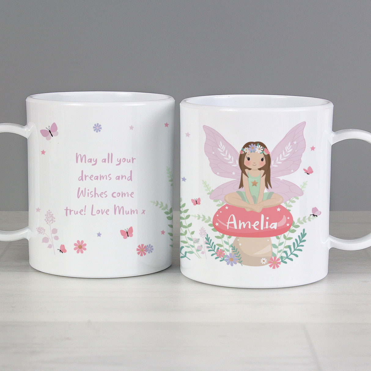 Personalised Toadstool Fairy Plastic Mug - Plastic Mugs at Gift Moments