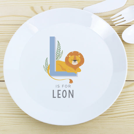 Personalised Animal Alphabet Plastic Plate - Tableware at Gift Moments