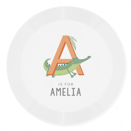 Personalised Animal Alphabet Plastic Plate - Tableware at Gift Moments