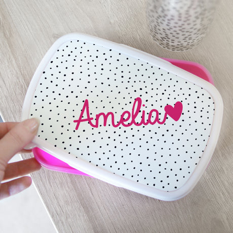 Name Heart Pink Lunch Box - Gift Moments