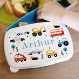 Personalised Vehicles Name Only Blue Lunch Box - Lunch Boxes & Bags at Gift Moments