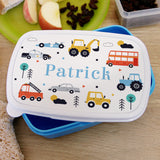 Personalised Vehicles Name Only Blue Lunch Box - Lunch Boxes & Bags at Gift Moments