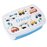 Personalised Vehicles Name Only Blue Lunch Box - Lunch Boxes & Bags at Gift Moments