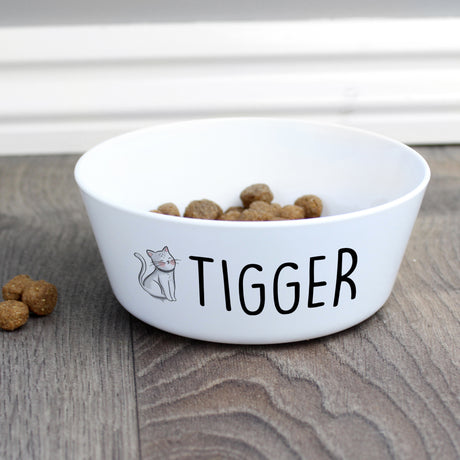 Personalised Scribble Cat Plastic Cat Bowl - Pet Products at Gift Moments